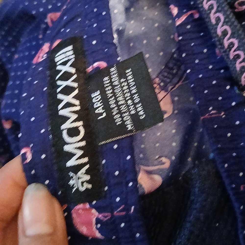 Navy Flamingo Print Swim Trunks - Picture 7 of 12